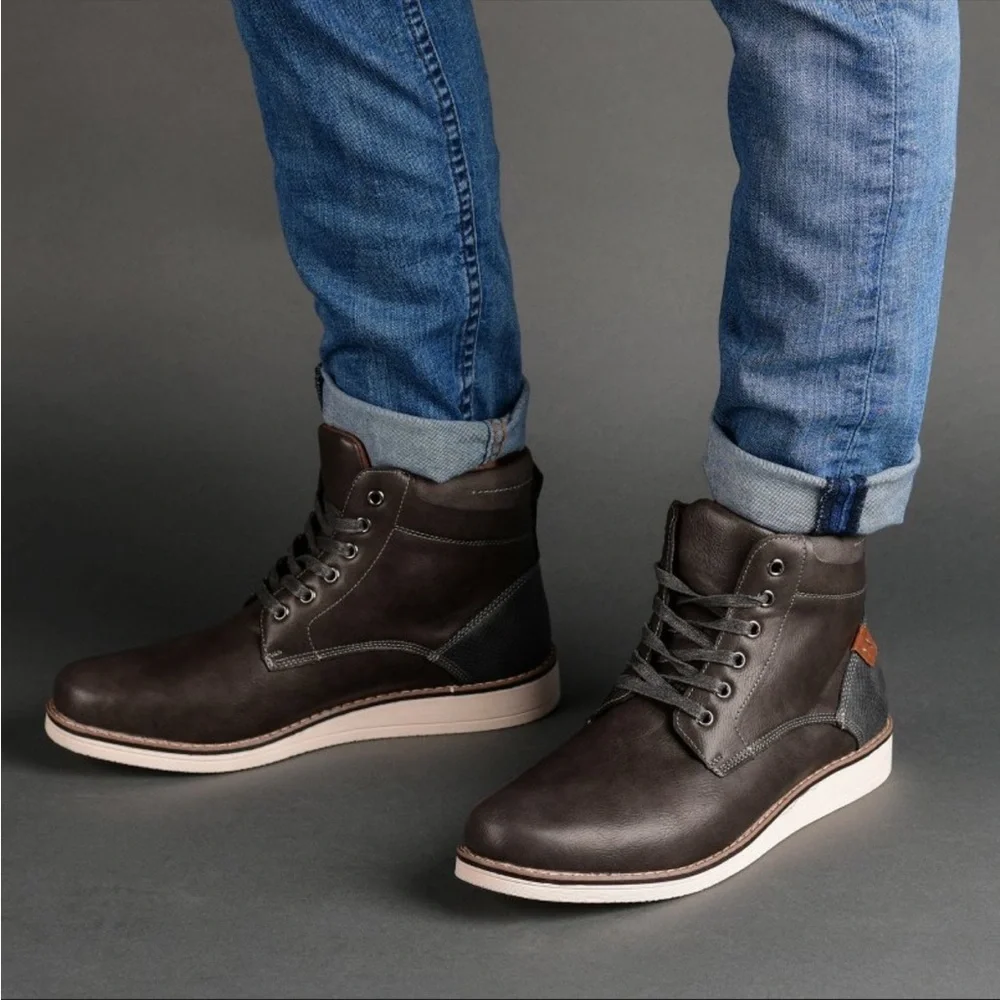Vance Co. Men’s Evans Lace Up Ankle Boot - Grey- Size 11